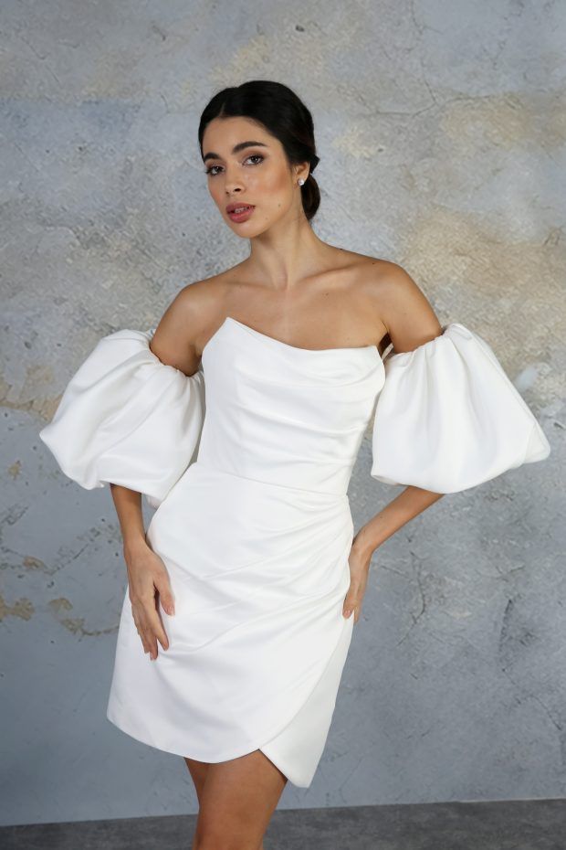 Large Satin Puff Sleeves