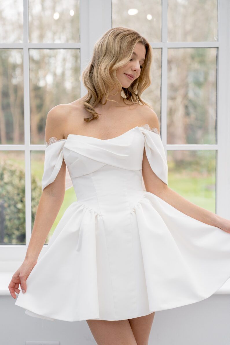 Satin and Lace Off the Shoulder Straps