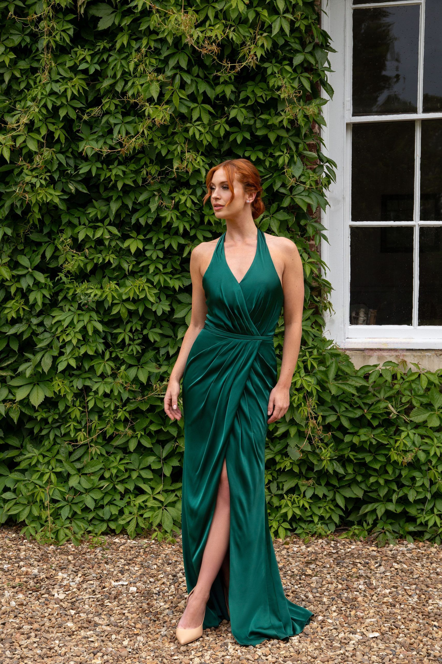 WN3007 bridesmaid dress in Hunter Green
