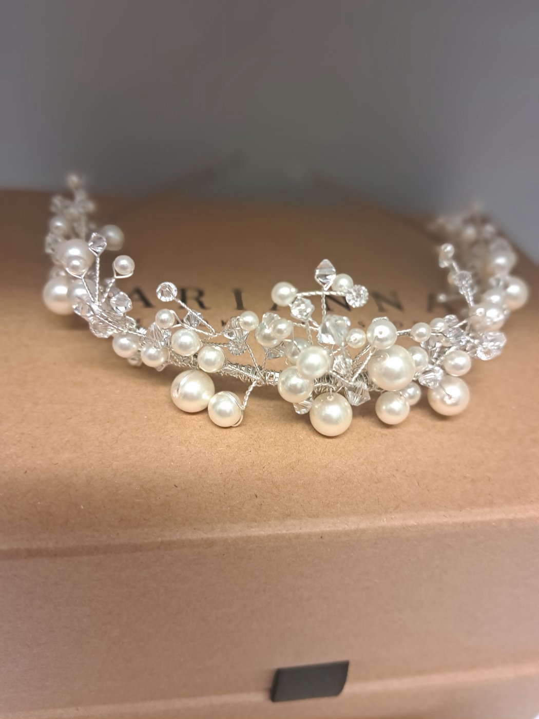 Pearl and crystal bridal tiara